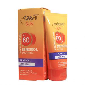 کرم ضد آفتاب رنگی SPF60 فاقد جاذب های شیمیایی آردن مناسب پوست های خشک و حساس 50 گرم