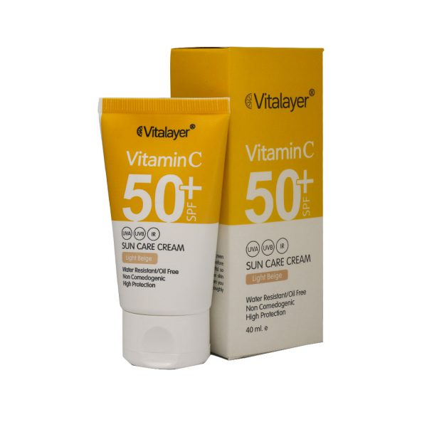 کرم ضد آفتاب SPF50+ حاوی ویتامین C ویتالیر 40 میلی لیتر